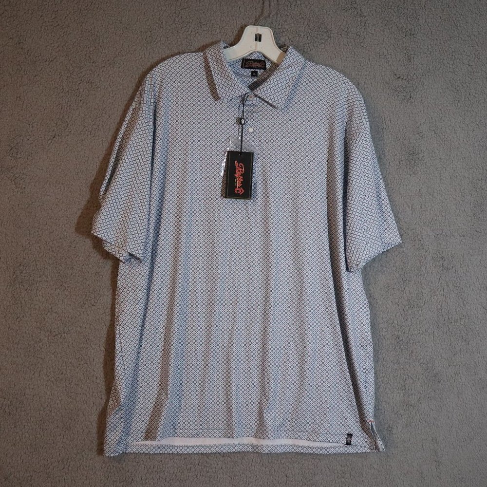 Polo Shirt Men's Gray Blue XL Casual Wear